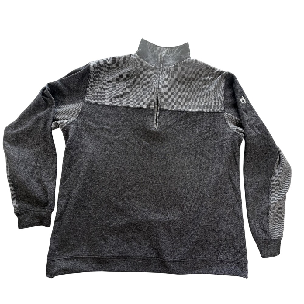 Straight Down Sweatshirt Mens Large Gray 1/4 Zip Knit Pullover Golf AC 1925